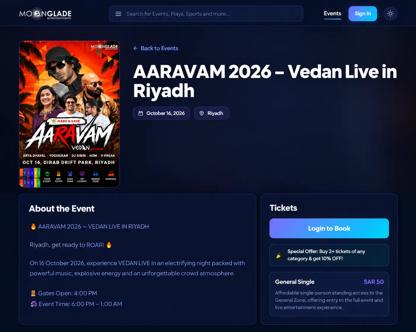 Ticket Booking Saudi Event